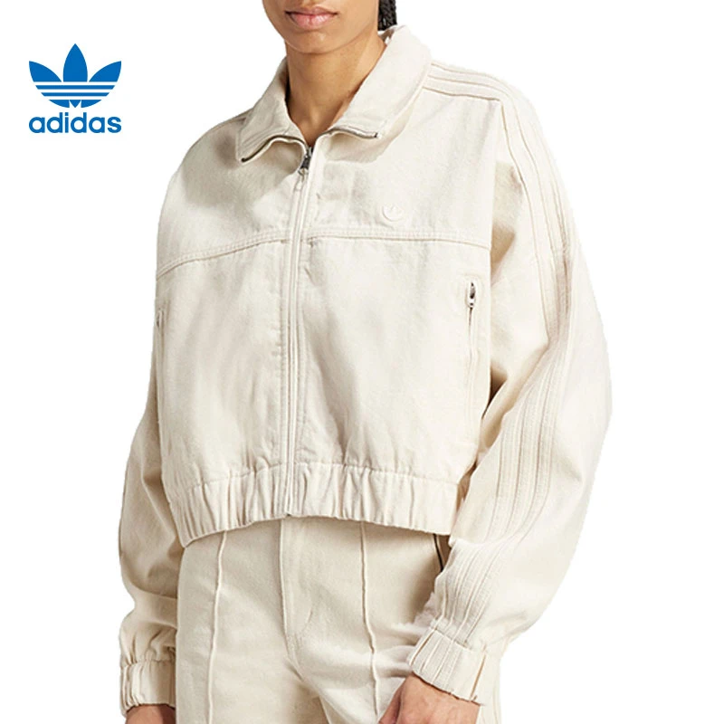 adidas阿迪达斯三叶草女子运动雅丹风休闲夹克外套IW5748雅丹