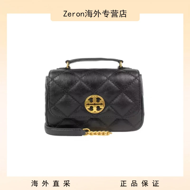 TORY BURCH/汤丽柏琦【预售】WILLA黑色菱格绗缝女士时尚单肩斜挎包