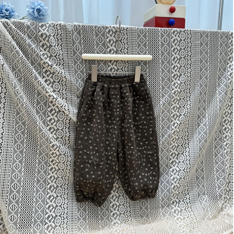 【断码清】女童女宝加绒哈伦秋冬一体绒碎花裤子百搭保暖宝宝卫小童