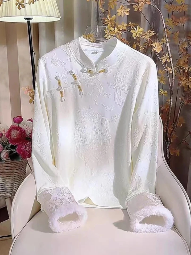 新中式国风长袖女打底衫时尚气质显瘦优雅百搭