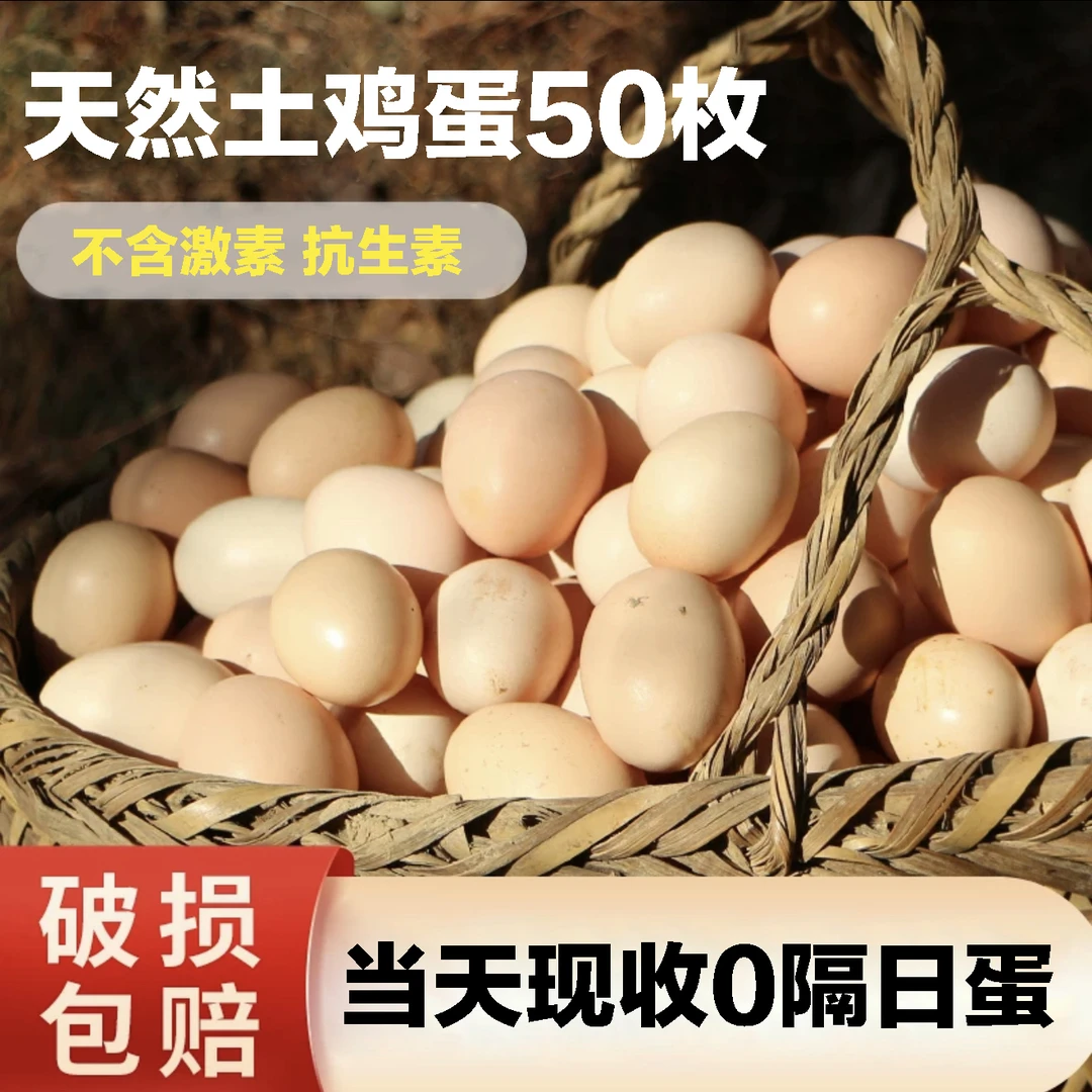 现捡现发正宗农家农村散养土鸡蛋共50枚包邮