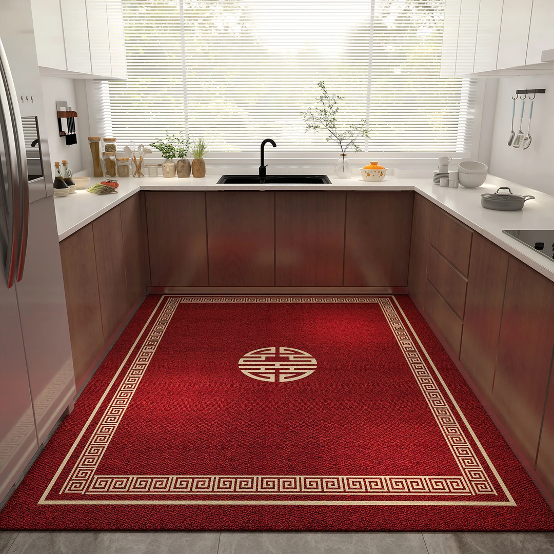 欧莱森新中式厨房地垫2024年新款防滑防油可吸水垫门口家用地毯