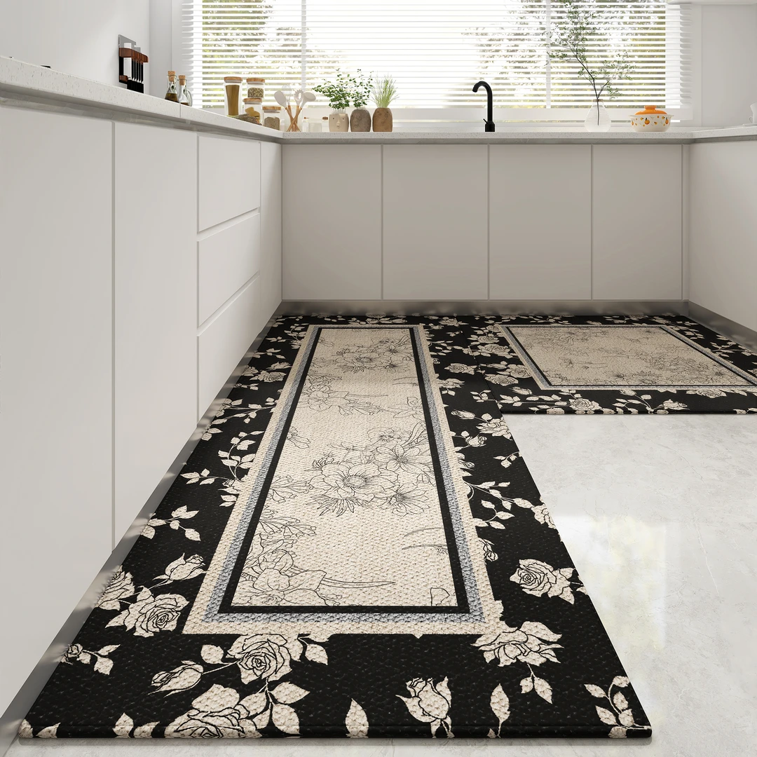 欧莱森法式厨房专用地垫吸水吸油家用脚垫可擦防滑垫长条地毯地垫