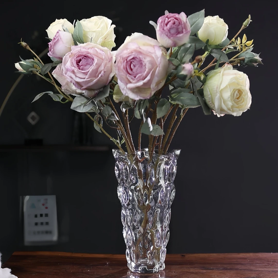 【粉丝福利】透明加厚水晶玻璃花瓶网红玫瑰花百合富贵竹餐桌客厅