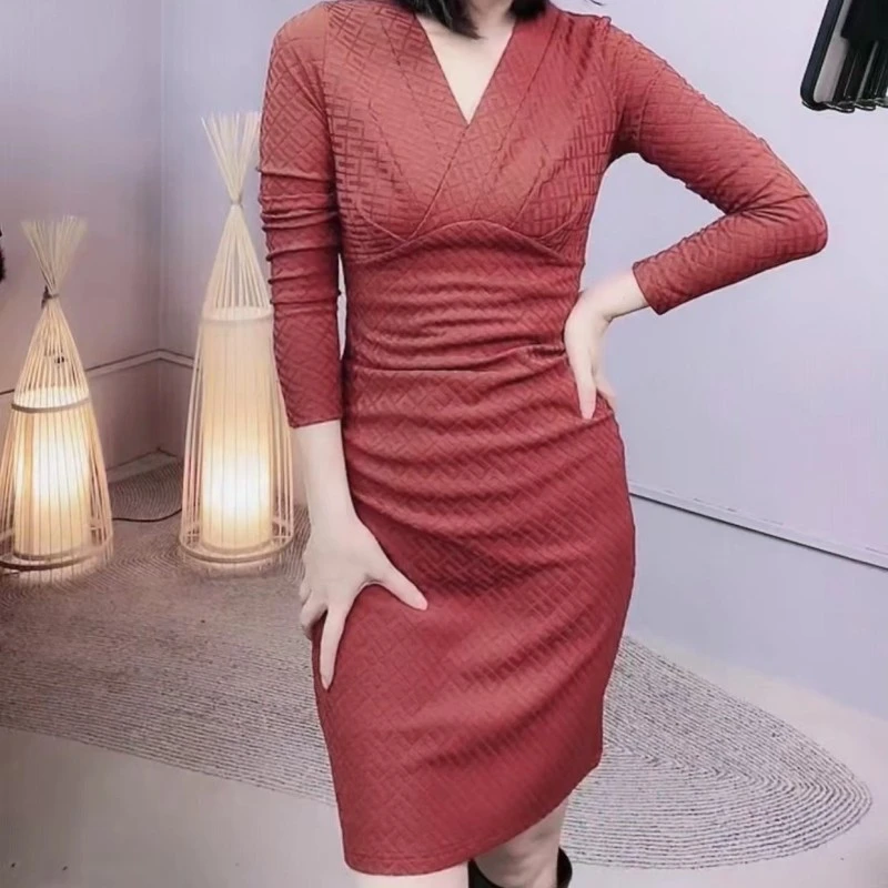 气质显瘦连衣裙时尚时尚修身Q19698显高洋气收腰