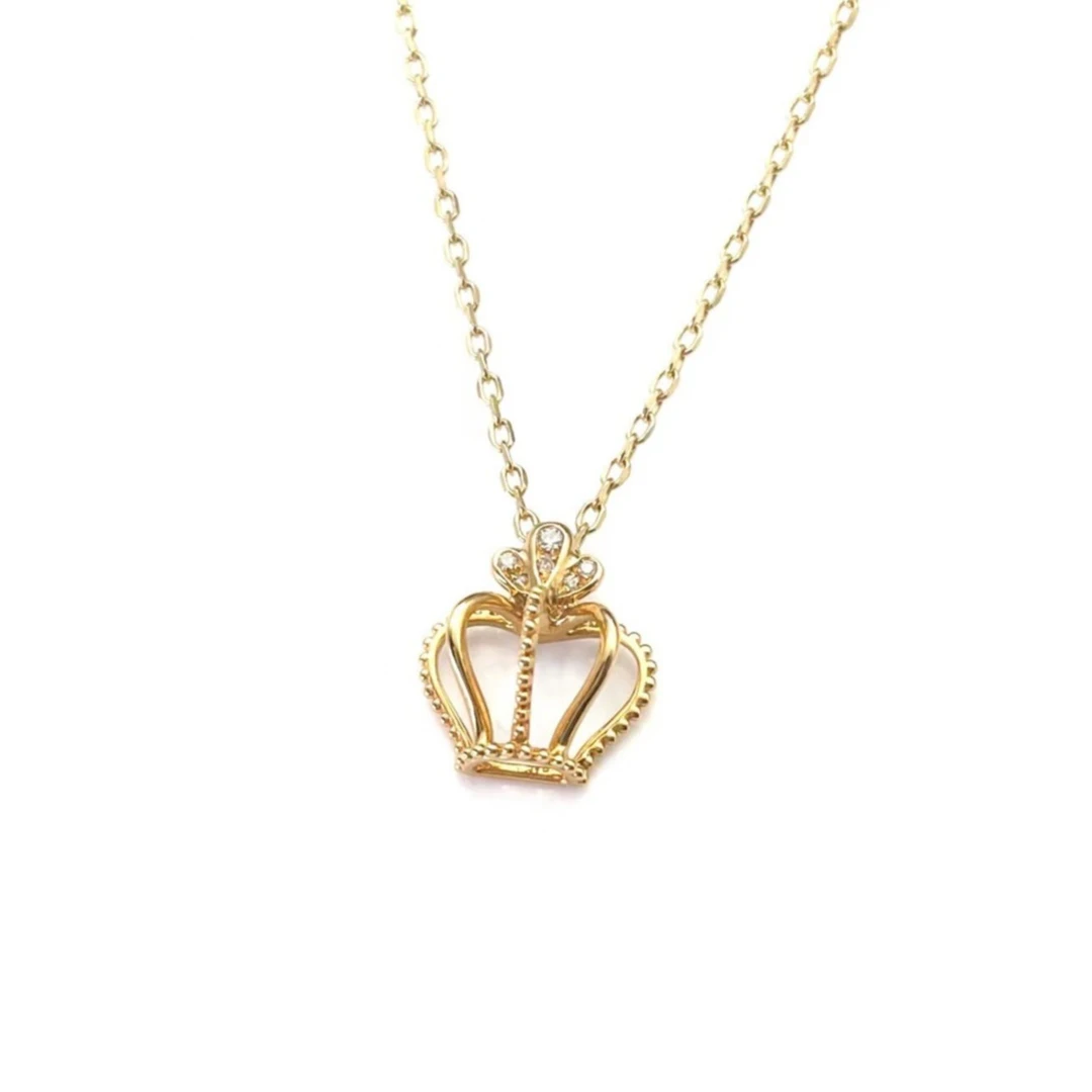 原18K金钻石皇冠吊坠【不含链】 女王小皇冠时尚百搭镶嵌莫桑石轻奢