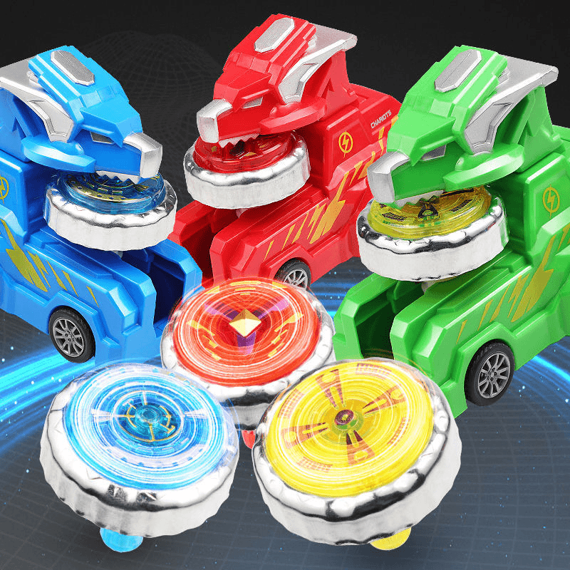 新款儿童玩具战车恐龙陀螺爆旋对战斗盘发光合金发射炫酷男孩礼物