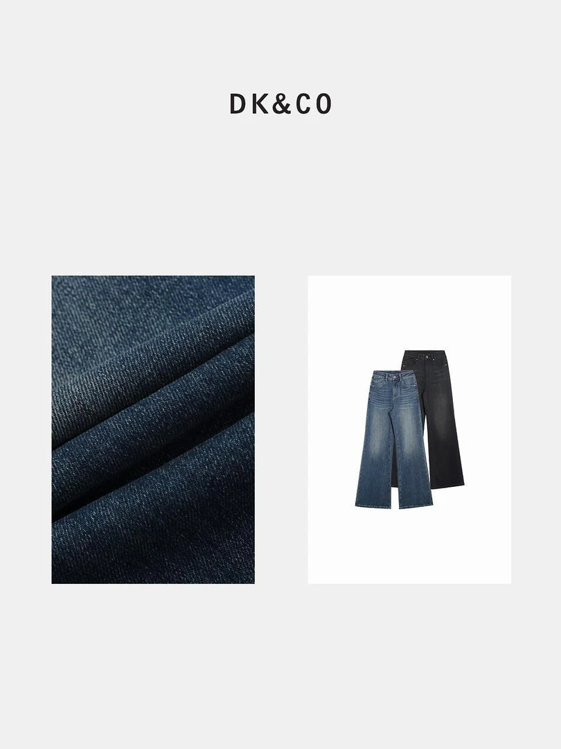 杨杨 DK-【筒喇裤】猫须纹复古直筒单宁洗水牛仔裤DK39005