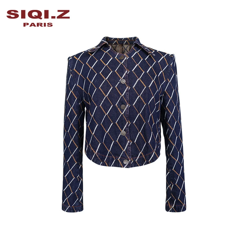SIQI.Z 设计师长袖牛仔蓝西装  SS23BLA7