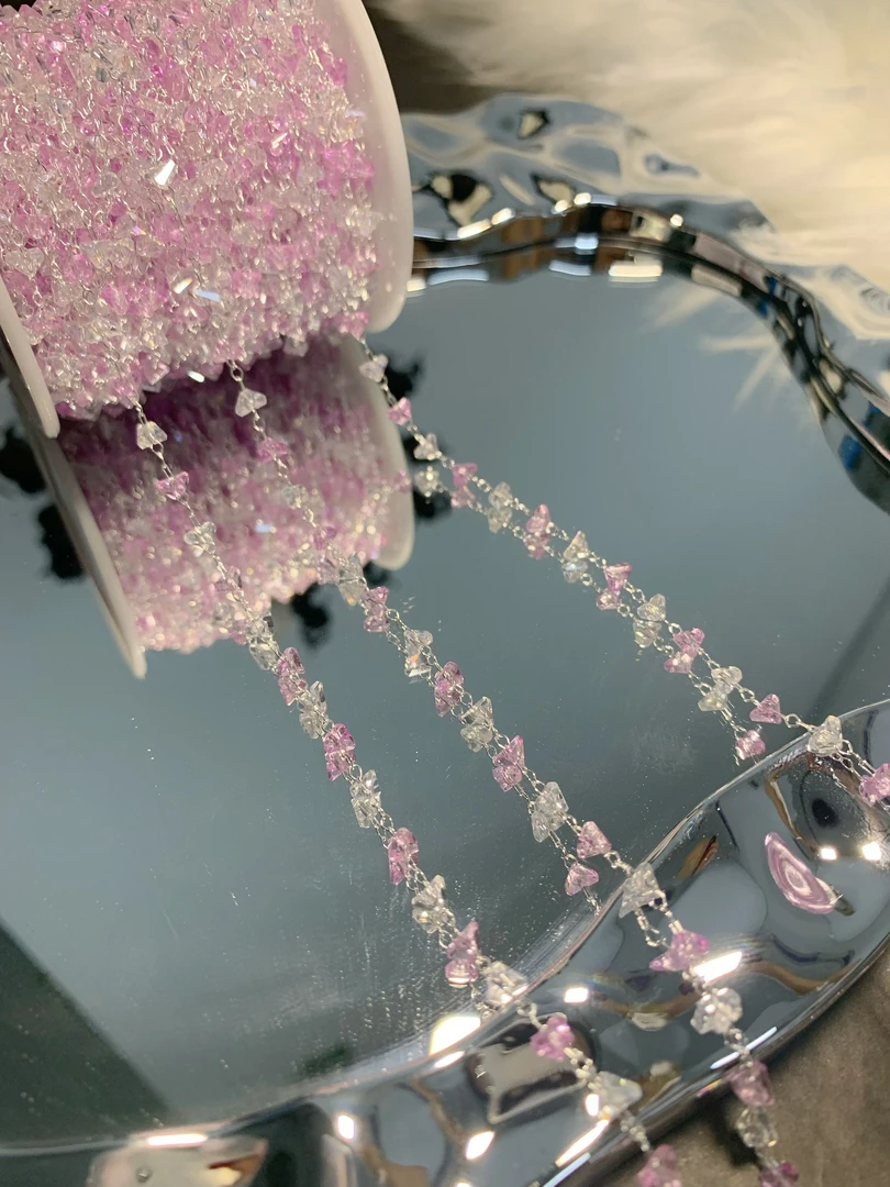 《洁雨饰品》 L00192  银色色拼接白色倒三角4mm新款链条高保色