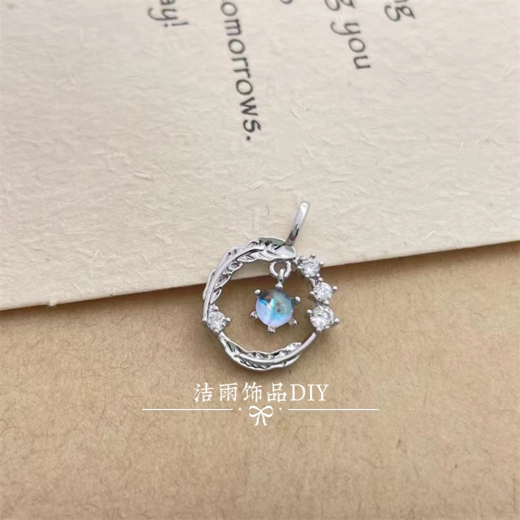 (洁雨饰品 DIY)  P120 铜合金羽你相伴挂坠