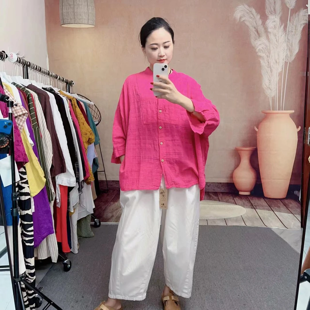 【流浪记莎莎】S63火龙果色倒三角线条开衫上衣