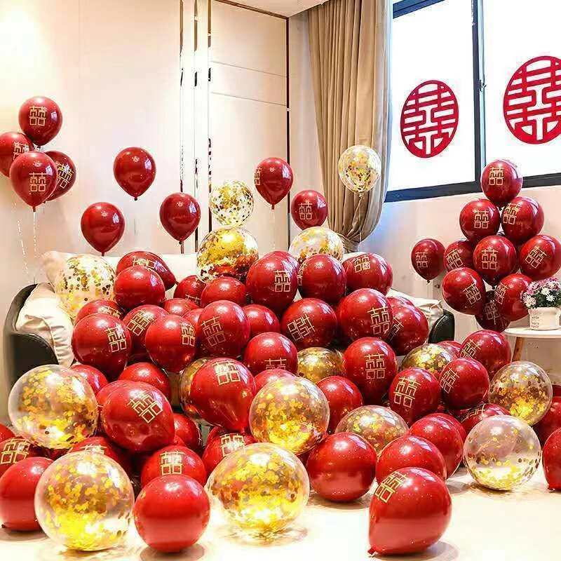 结婚气球婚房装饰婚庆用品网红生日布置气球加厚防爆浪漫气球套餐