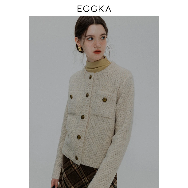 【小香公主】花线毛衣圆领开衫小香风外套E23A4083AG