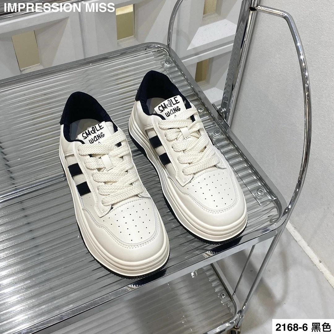 阿婷家2168【自留款】百搭透气春季黑白时尚休闲板鞋