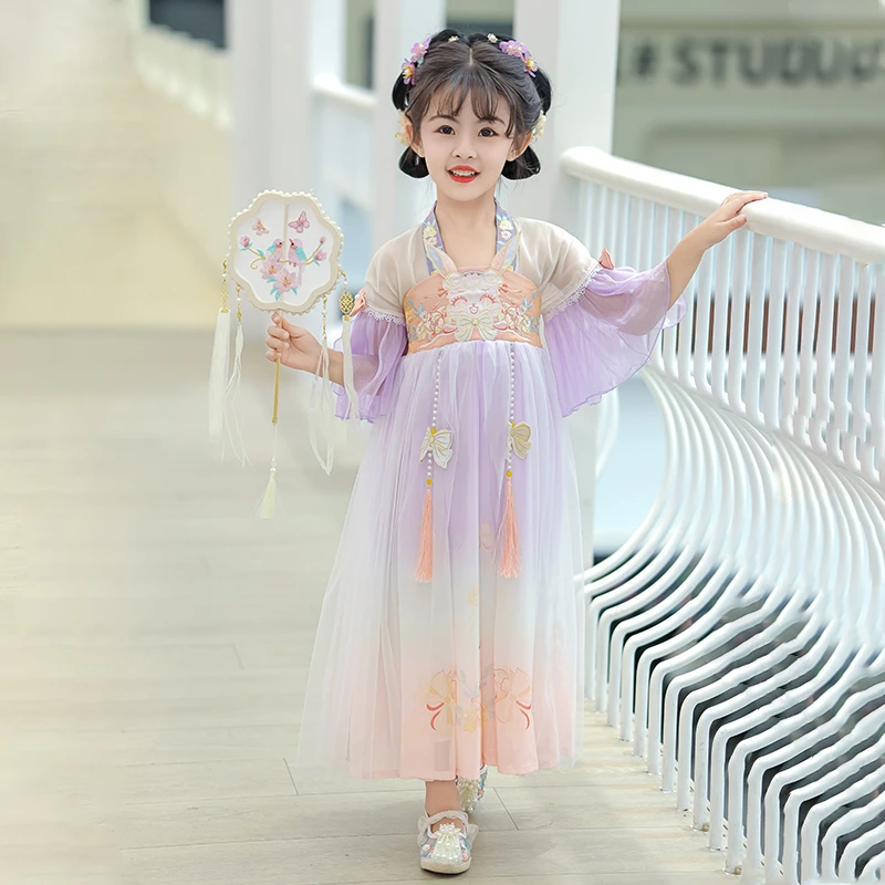 古月家.疏影 汉服女童夏季女孩古风连衣裙中国风宝宝仙气儿童襦裙
