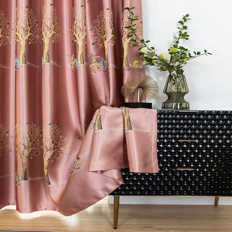 高精密贡段色织提花卧室客厅书房成品遮光定制窗帘