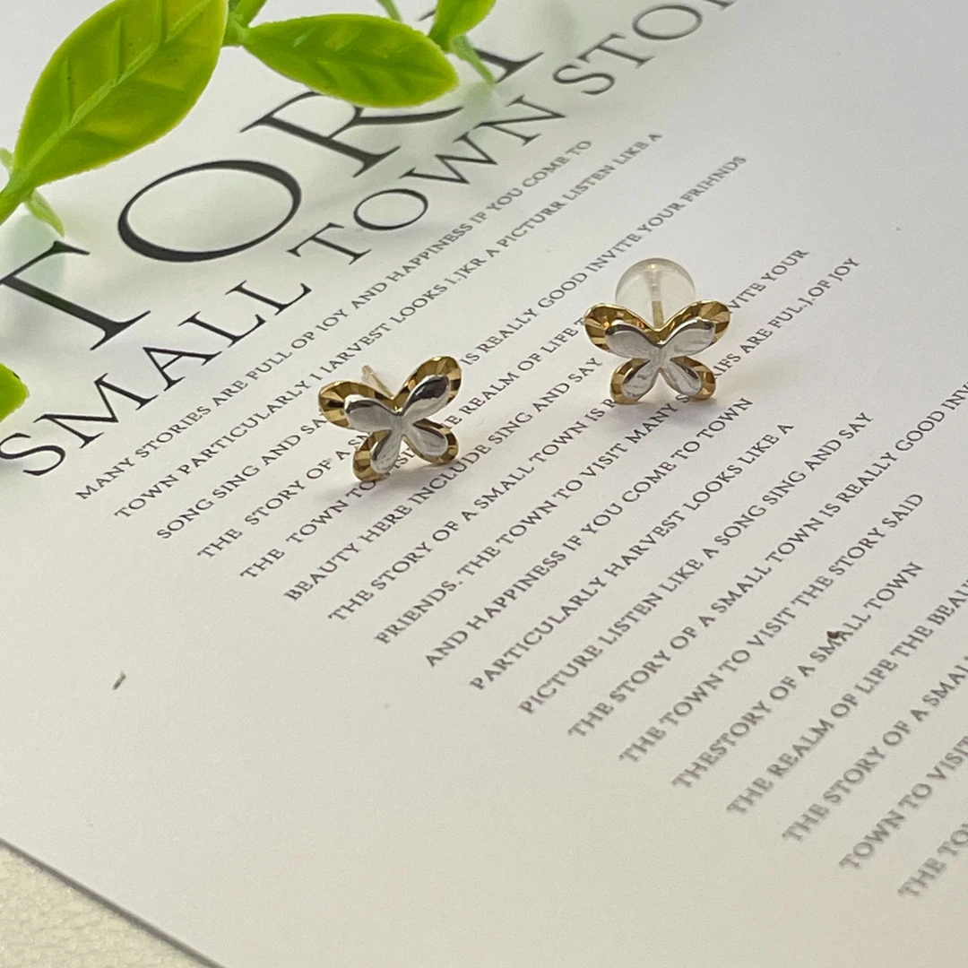 925银耳饰 少女复古法式轻奢百搭蝴蝶耳钉精致优雅气质超仙素款