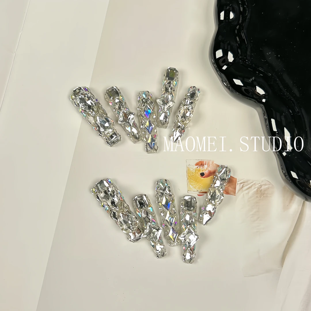 【CC不嘻嘻】猫妹设计穿戴甲 设计师款爆闪炫彩手工穿戴式光疗甲