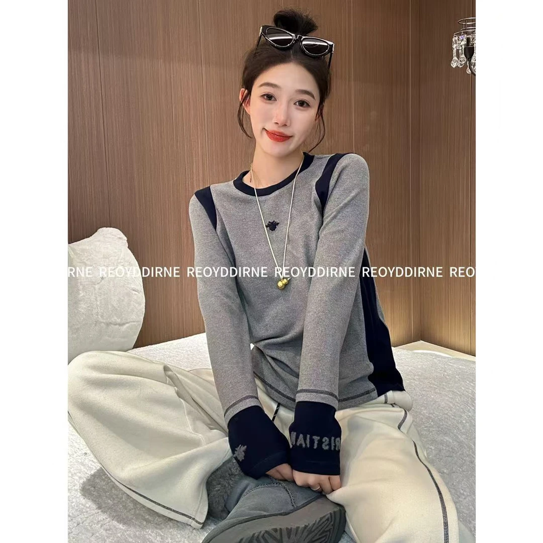 兔兔TUTU-【Reoyddirne】24秋冬新款设计感圆领长袖T恤打底118280