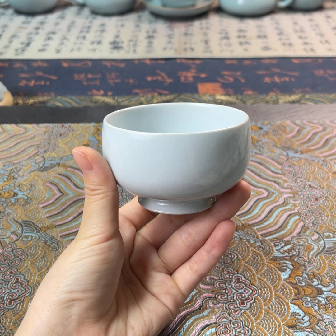 【闪购商品】支钉微瑕月白釉全手工90cc