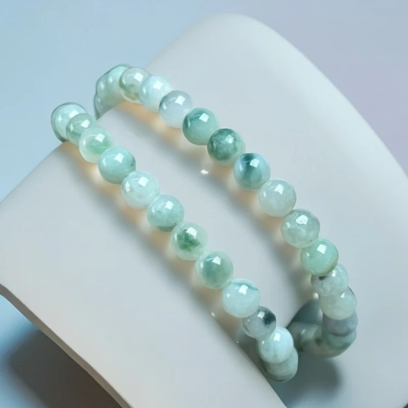 天然翡翠 女款冰飘花手串单圈 多样性发一件（完美主义勿拍）