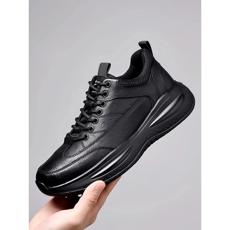 啄木鸟男鞋春季新款软底休闲皮鞋男软皮运动鞋百搭潮流厚底老爹鞋