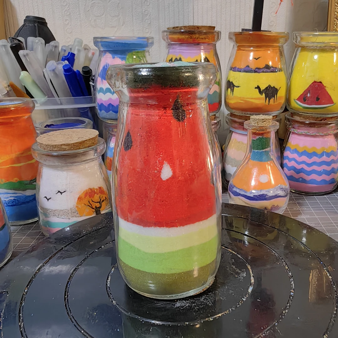舞风筝沙画彩绘手工沙瓶画艺术DIY创作体验创意手绘玻璃杯自制