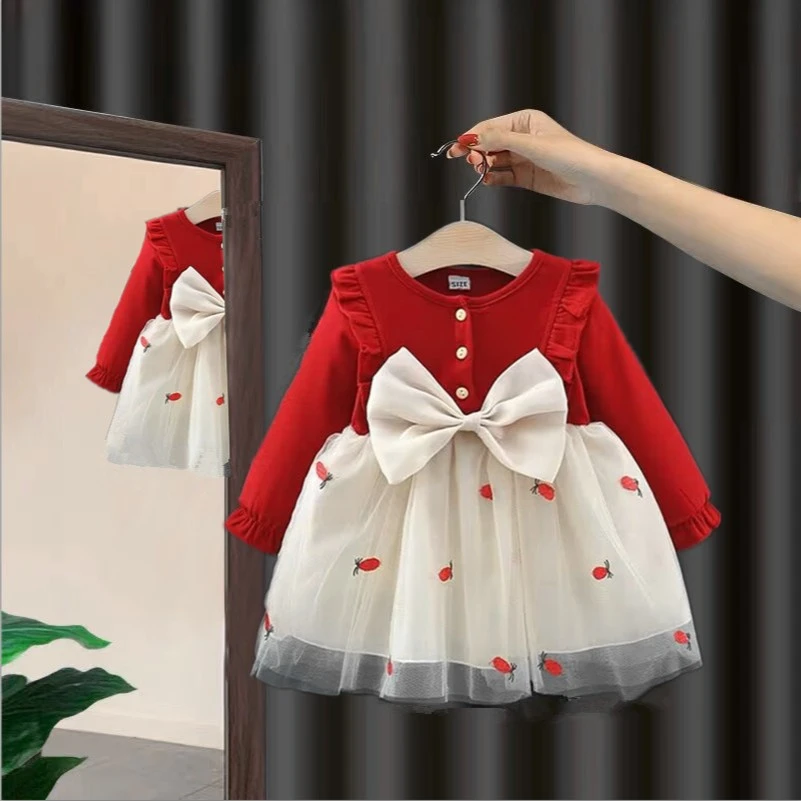 女童装秋季2025新款宝宝长袖儿童连衣裙洋气婴儿公主裙韩版童装潮
