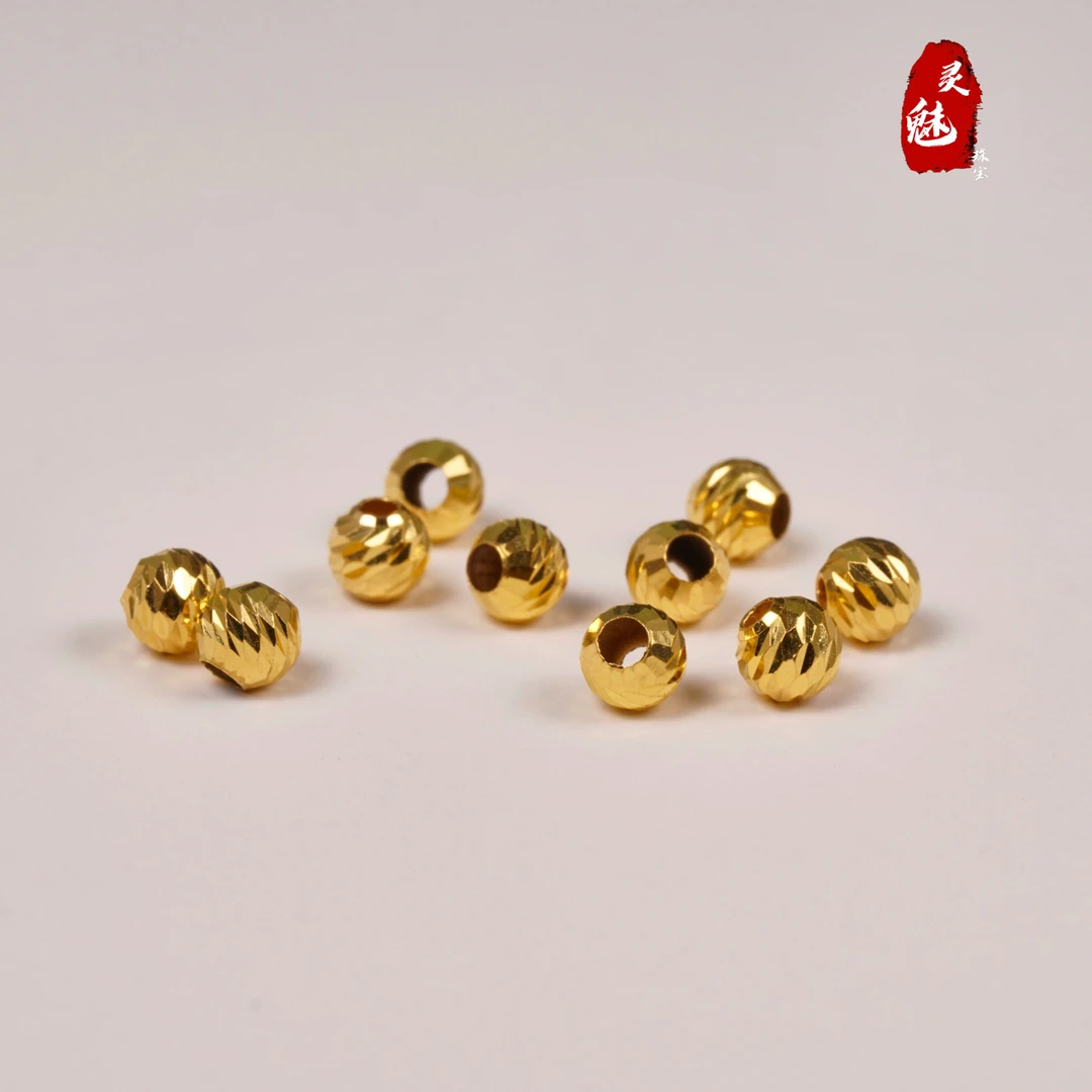 （灵魅）18K金爆闪珠镭射 配饰   4mm