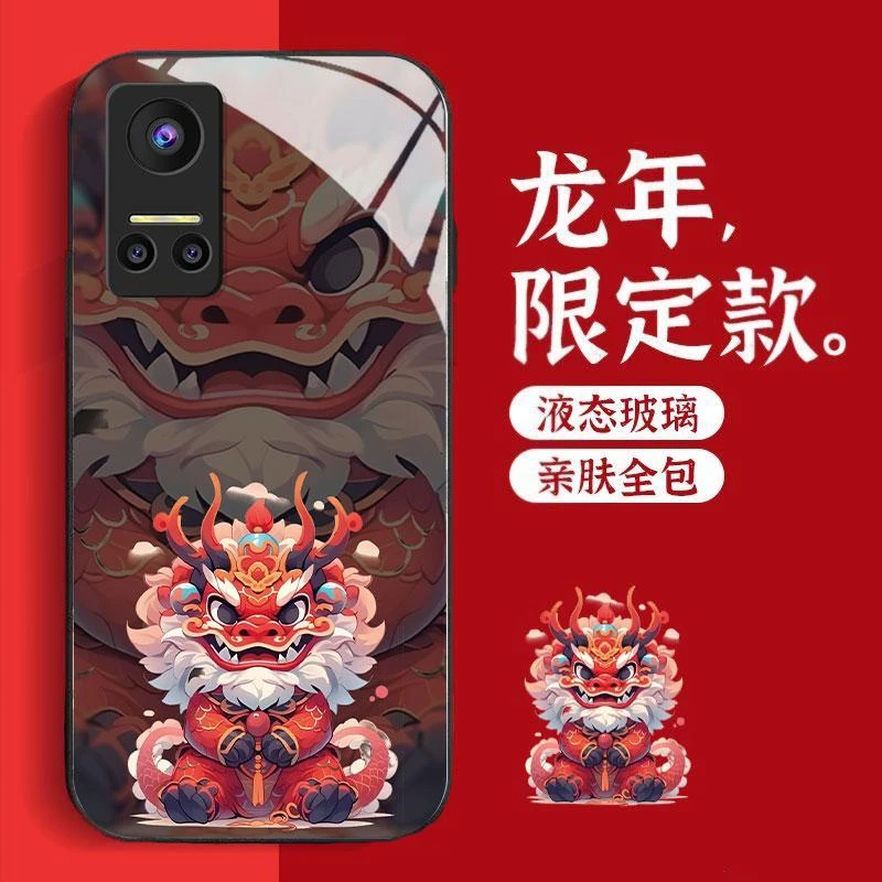 适用荣耀Play6T手机壳新年龙款霸气卡通黑色创意防摔全包新款保护