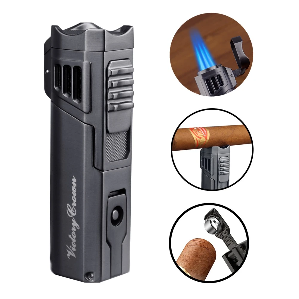 专业焊枪高温喷枪充气防风雪茄打火机直冲艾灸点香配雪茄钻孔火力