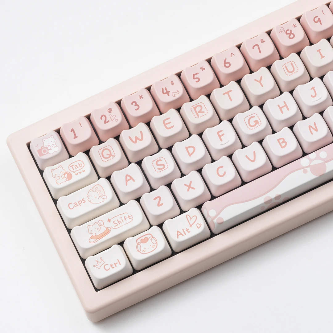 GMK67粉色蓝牙机械键盘女生可爱静音办公码字高颜值电脑平板键盘