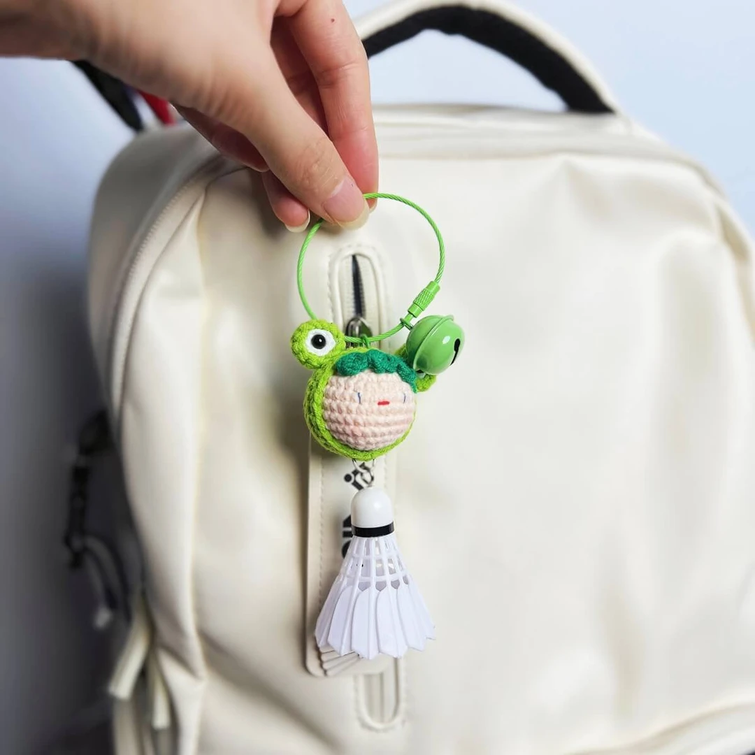 羽毛球小挂件手工编制毛线团子系列成品