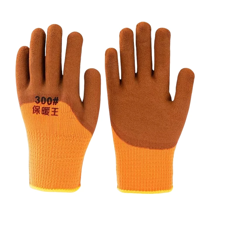 毛圈发泡手套加厚保暖加绒防寒乳胶耐磨防滑舒适冬季工地劳保手套