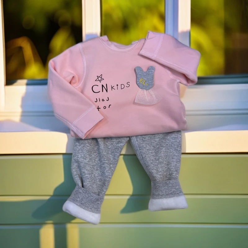 金钻绒套装超柔牛奶丝儿童女童加绒长袖宝宝套头印花圆领秋冬女宝