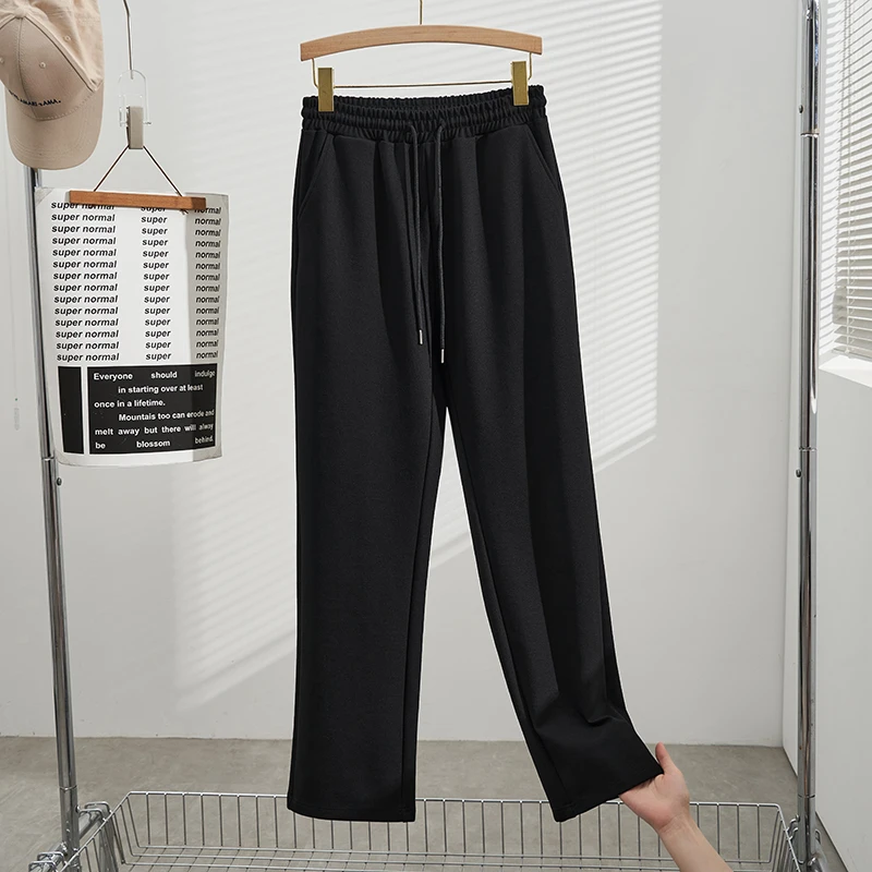 K6506秋冬新款加肥220斤直筒裤子胖MM大码女装2024宽松显瘦长裤女