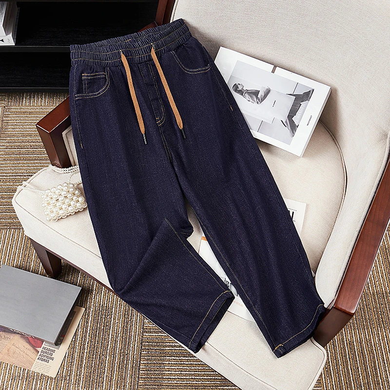 N4022胖MM宽松显瘦老爹裤夏款新款大码女裤加肥250斤七分牛仔裤子