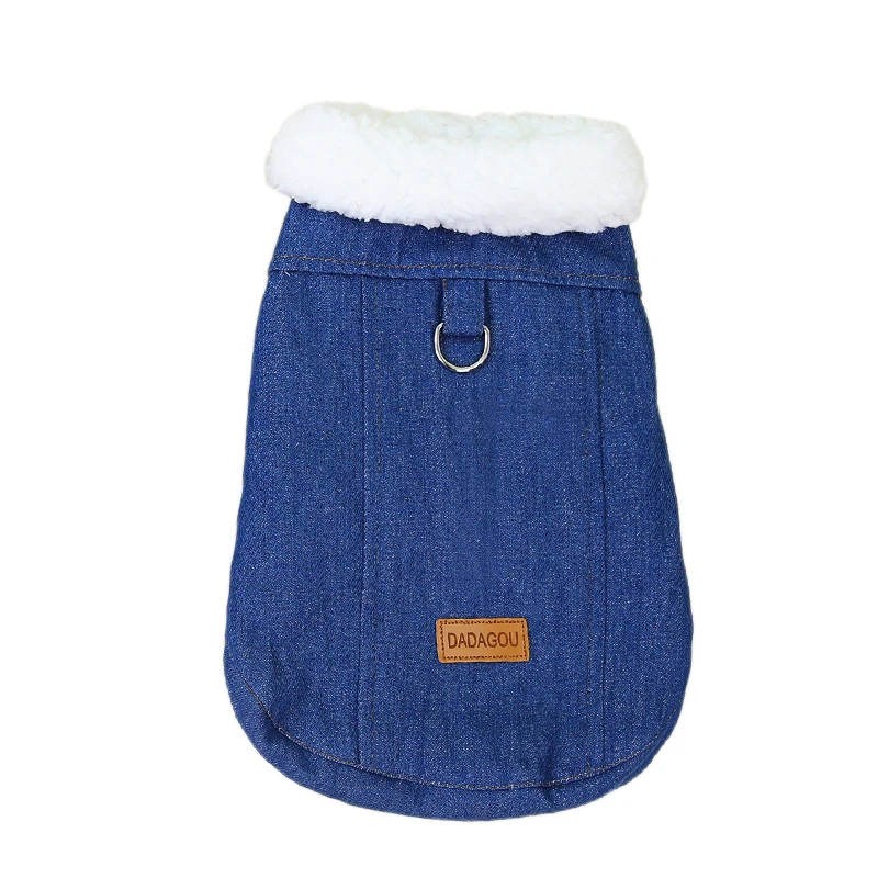 柯基专用牛仔棉衣宠物衣服法斗比熊泰迪秋冬加绒加厚棉服耐脏马甲