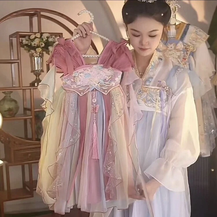 儿童夏季唐装公主裙美人说仙子2024新款女童仙气日常中国风汉服裙