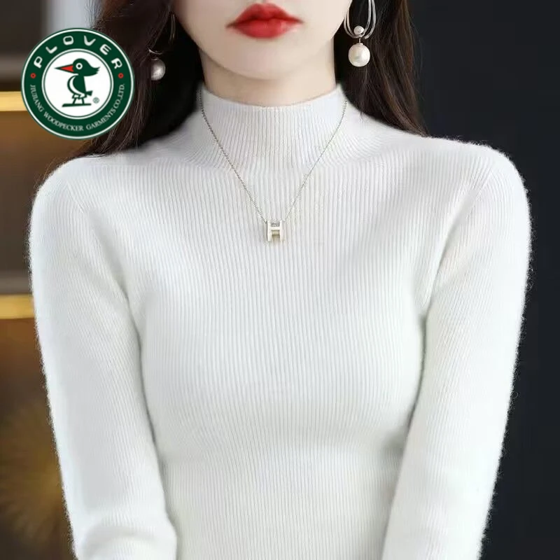 琢木鸟断码纯羊绒衫女半高领秋冬加厚毛衣女内搭修身羊毛打底衫