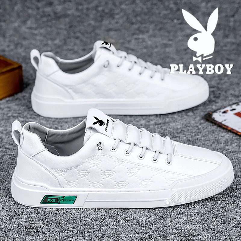 花花公子小白鞋男款夏季透气欧洲站百搭鞋子男一脚蹬低帮板鞋男鞋