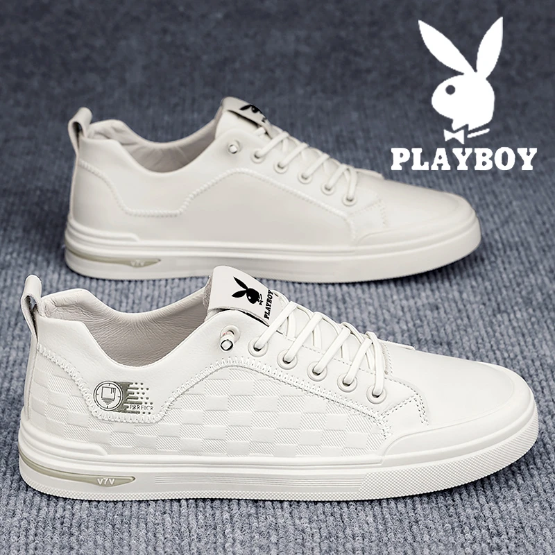 花花公子男鞋秋季透气男士一脚蹬小白鞋男潮流百搭工作休闲平板鞋