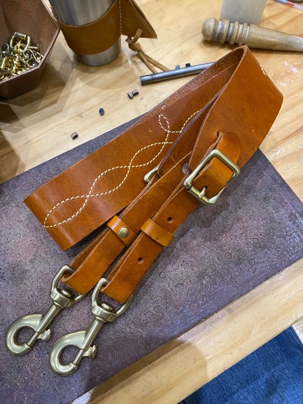 半山手工皮具手工肩带加宽5cm肩带实心黄铜