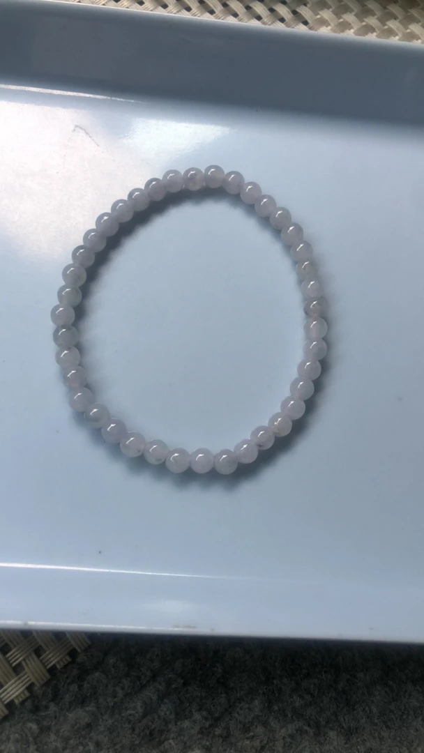 天然缅甸翡翠A货卡4.8紫底乌鸡手链