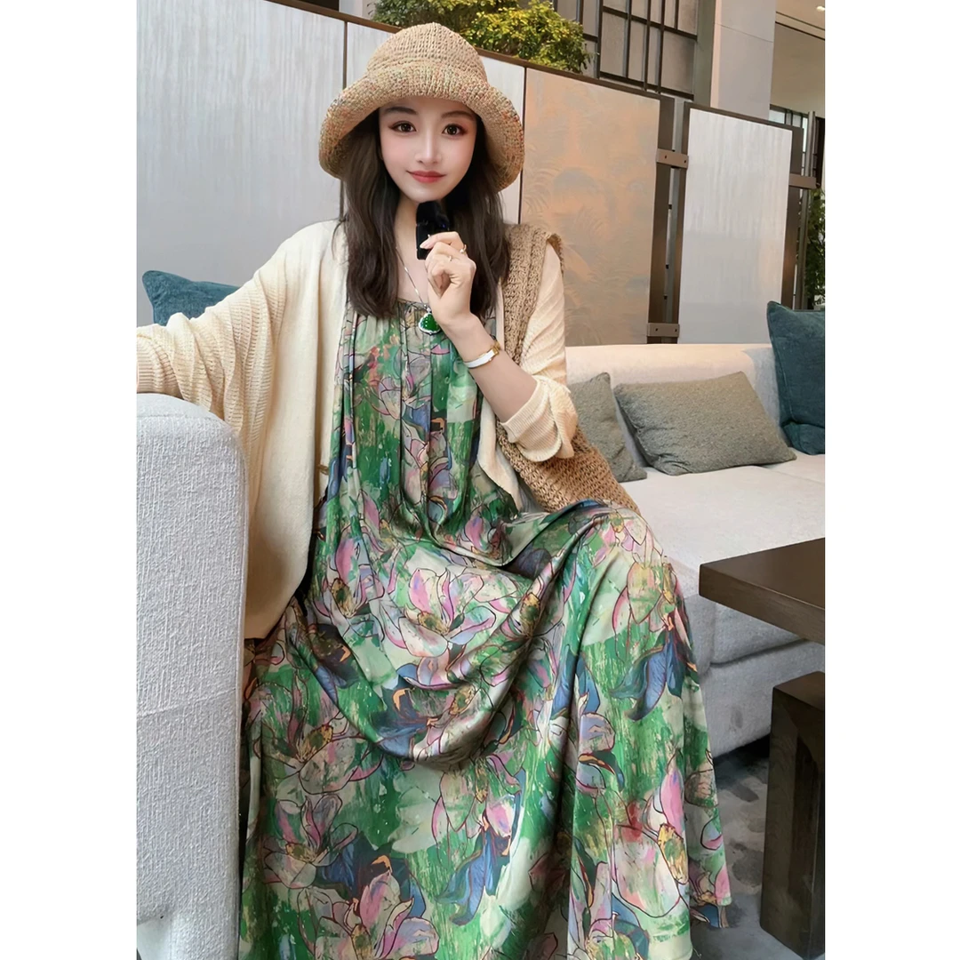 Linda姐高端线【尤莱特】夏季高贵大气吊带裙女装连衣裙AA4LYH212