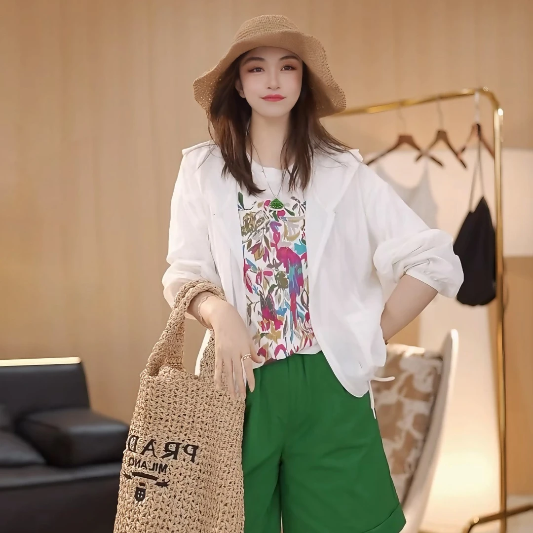 【Linda姐高端线】新款时尚简约休闲宽松透气连帽防晒衣AS4WFS021