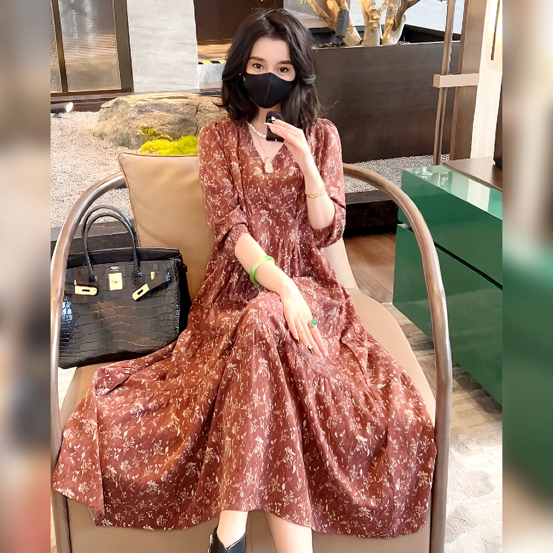 Linda姐高端线【返潮复古】早秋法式高档宽松连衣裙AF4LYH0458