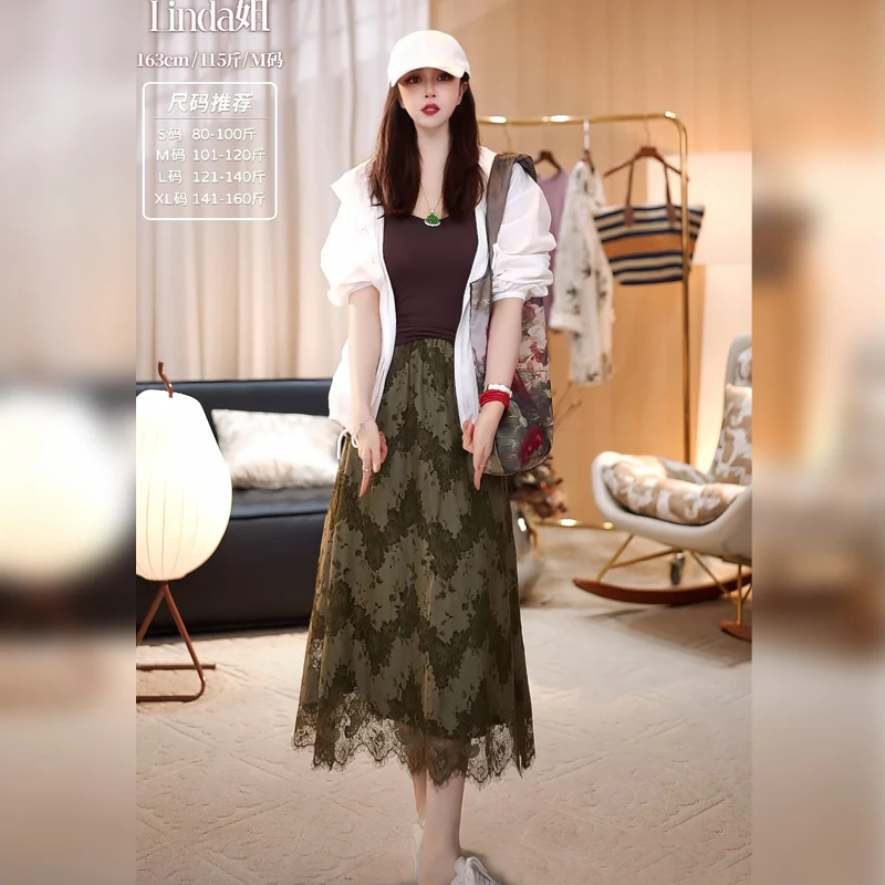 【Linda姐高端线】新款时尚气质复古蕾丝显瘦半身裙子AS4KBQ196