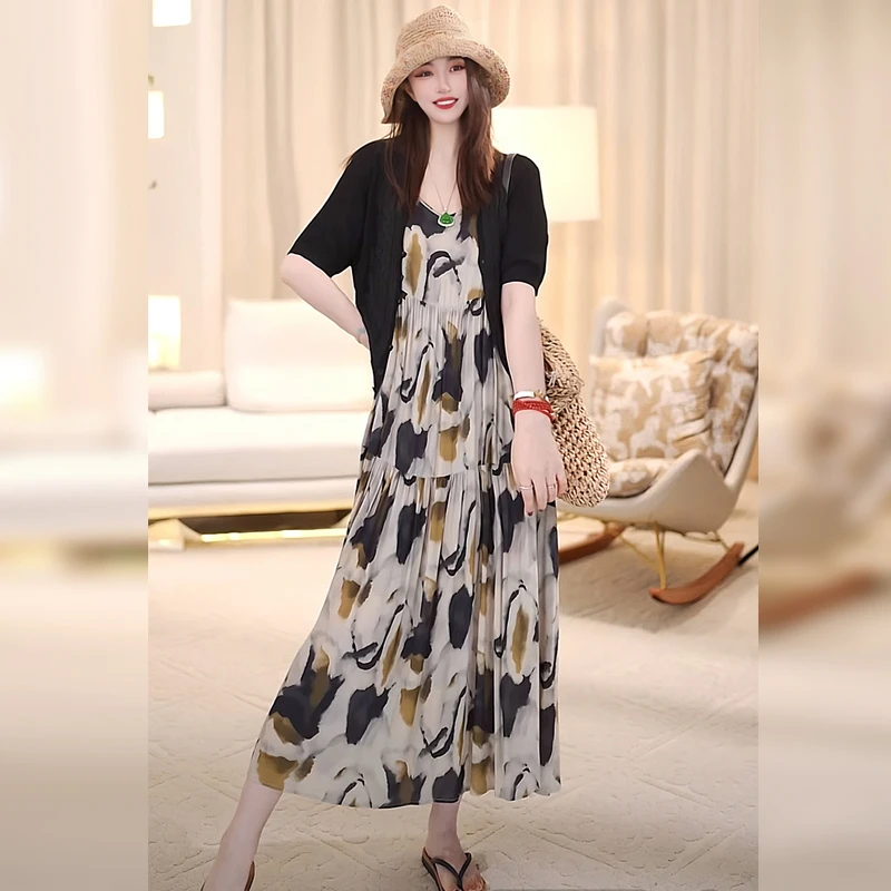 【Linda姐高端线】新款时尚气质出游穿搭吊带裙连衣裙AS4LDD0951